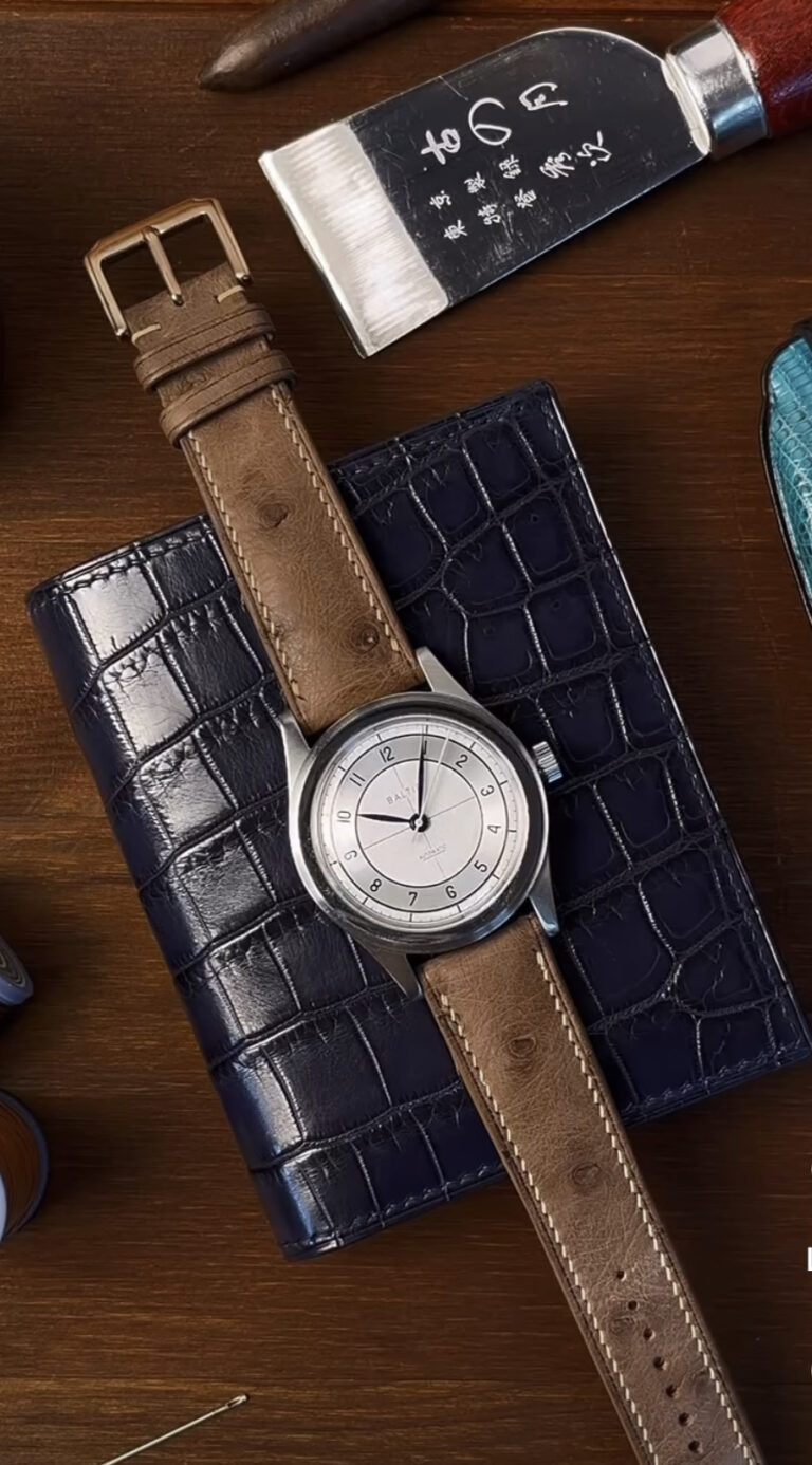 Ostrich leather strap on Baltic
