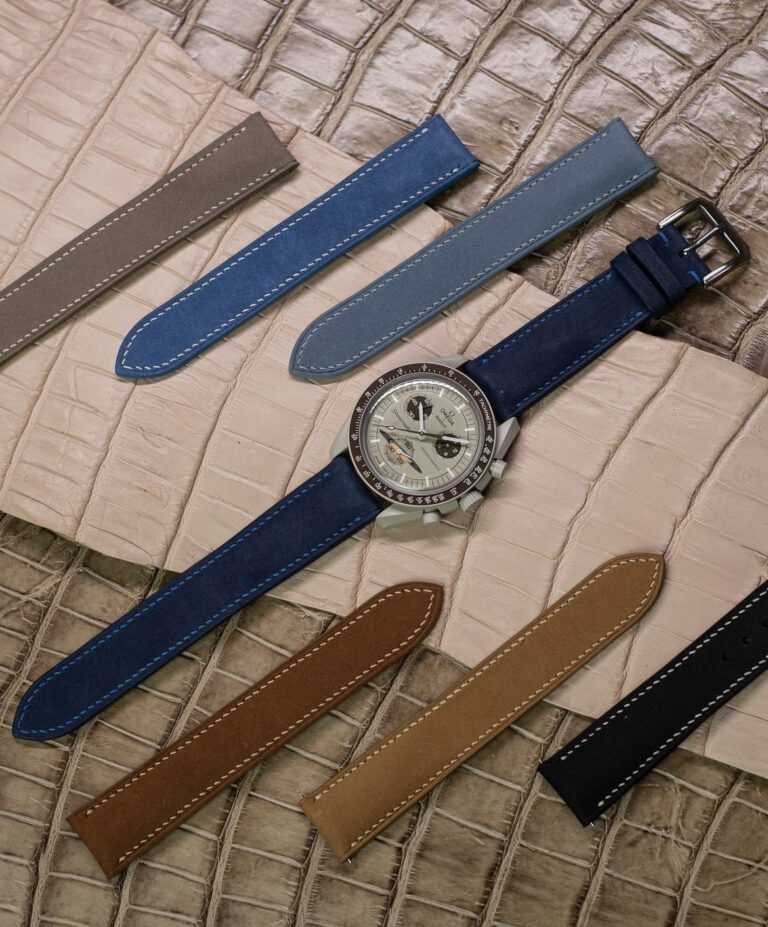 Quality leather strap on Omega ( different colours to choose from)