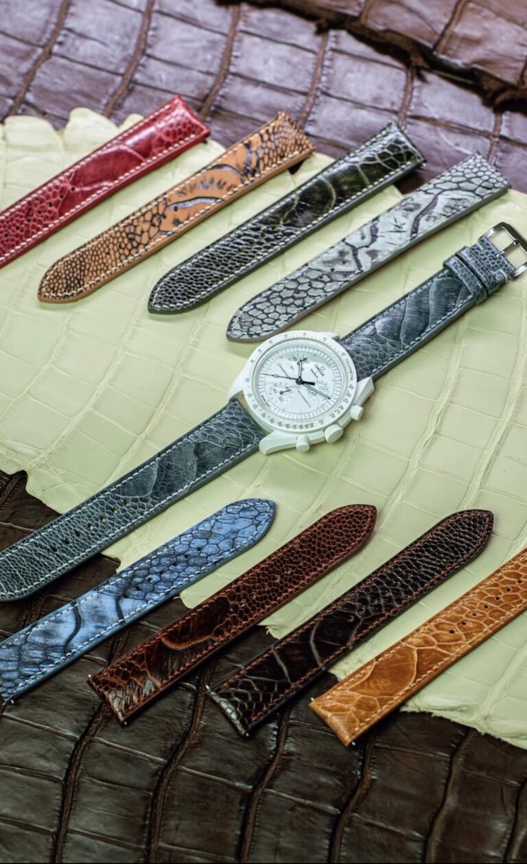 Quality leather strap on Omega ( different colours to choose from)