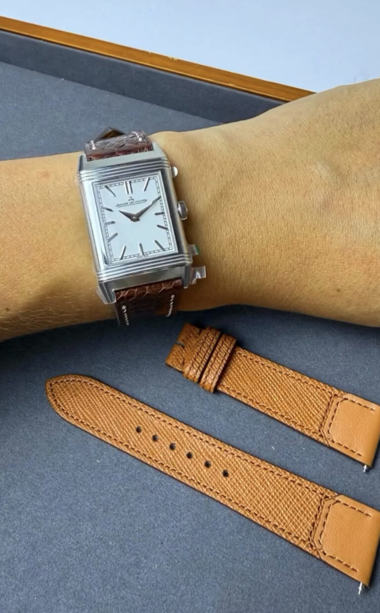 Ostrich Feet leather strap on Jaeger-LeCoultre