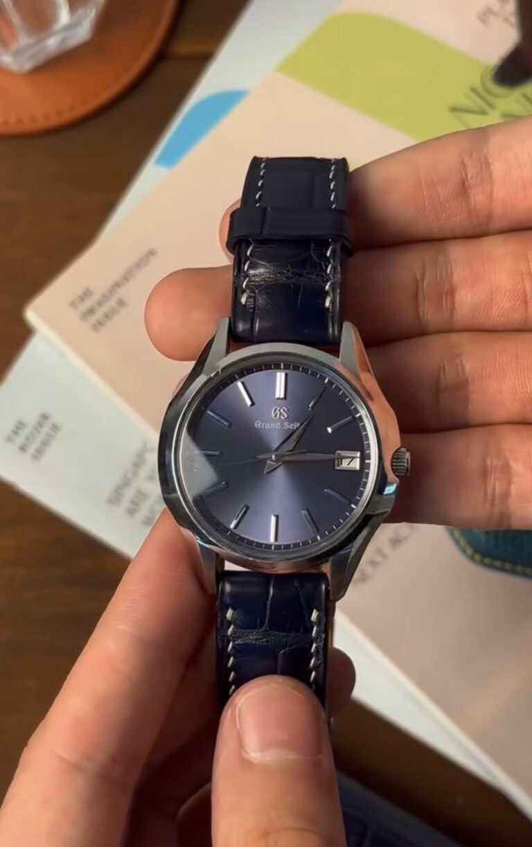 Leather strap on Grand Seiko