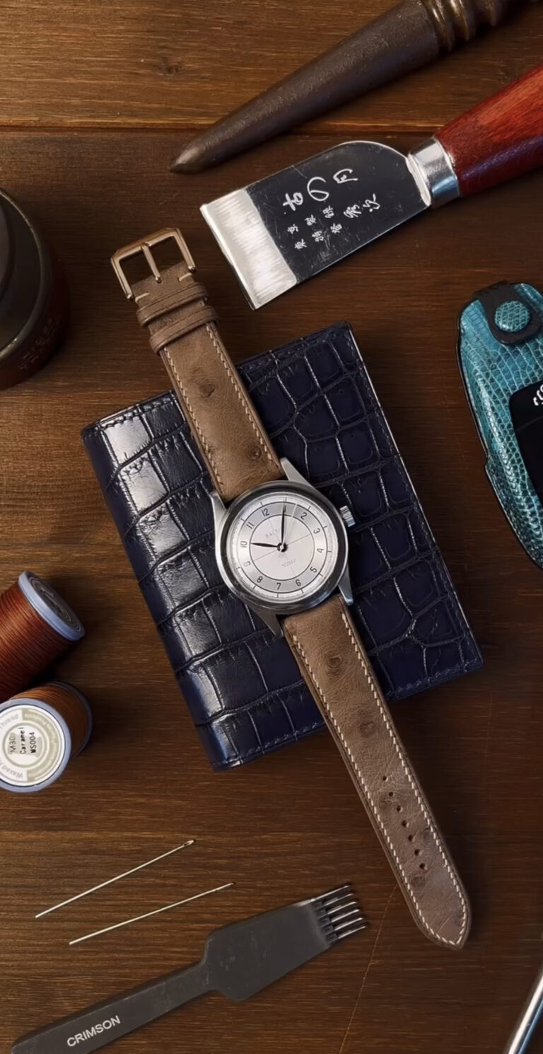 Ostrich body leather Strap on Baltic