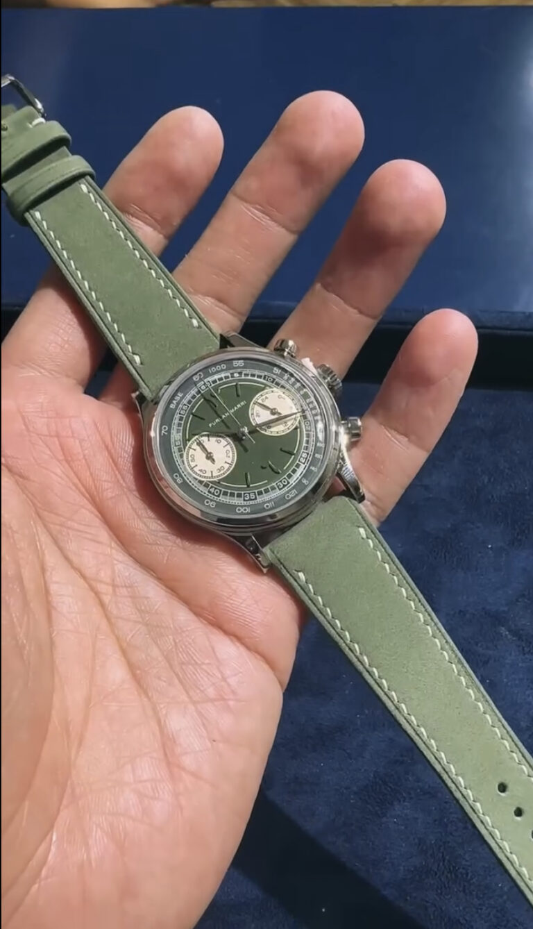Nubuck strap green on Furlan Marri