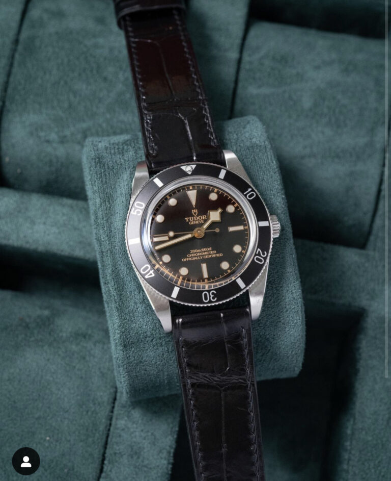 Crocodile in Himalaya (Non-Glossy) Strap on Tudor
