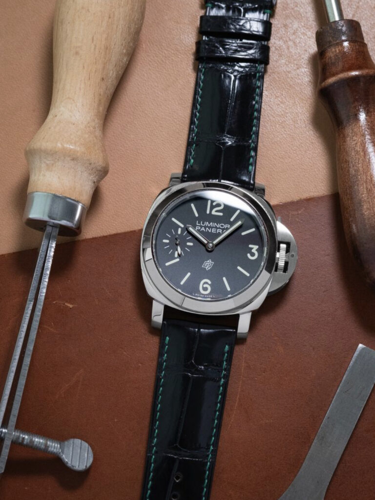 Customs leather strap on Panerai