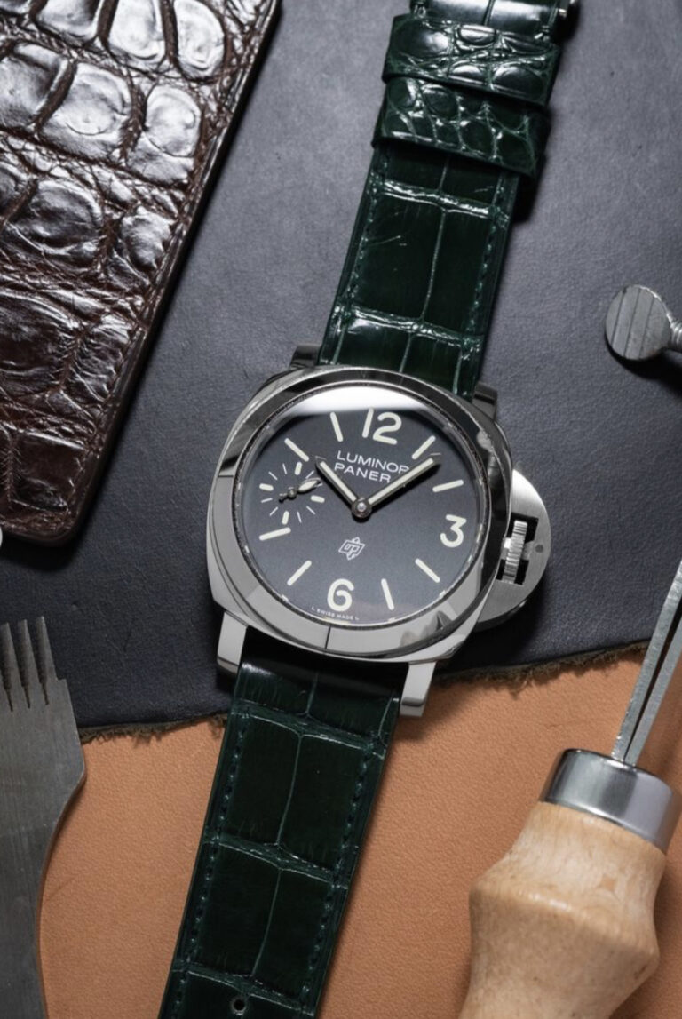 Customs leather strap on Panerai