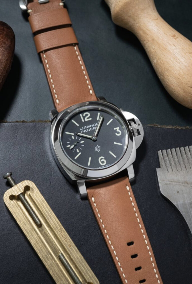 Customs leather strap on Panerai