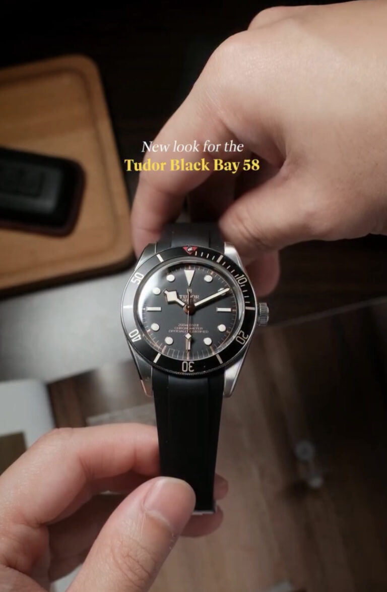 Trimfit Sports FKM Rubber Strap in Black on Tudor