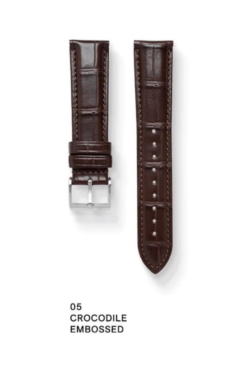 Crocodile embossed leather watch strap by Nomad