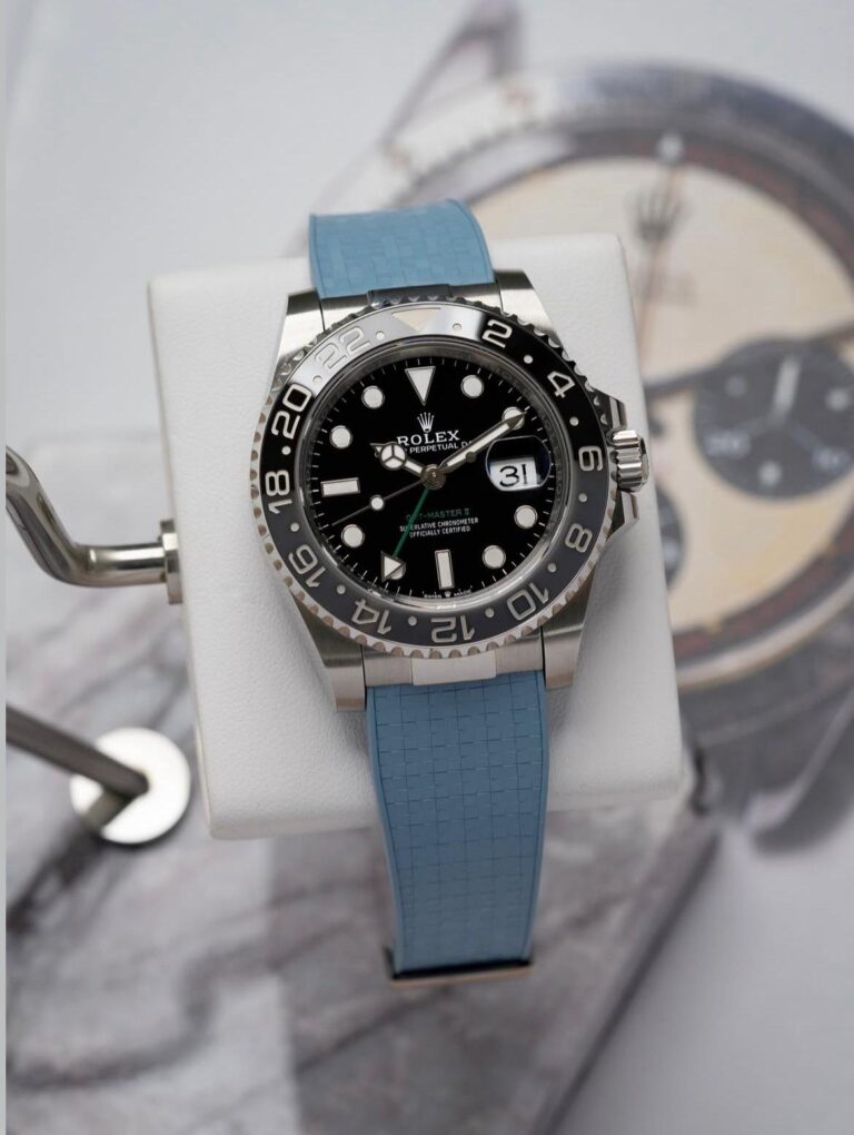 Trimfit Mosaic FKM Rubber Strap in Grey on Rolex