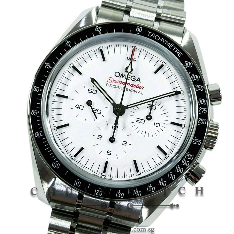 Brand New Omega Speedmaster Moonwatch Professional Co-Axial Master Chronometer 3861 Chronograph Sapphire 42mm 310.30.42.50.04.001 White