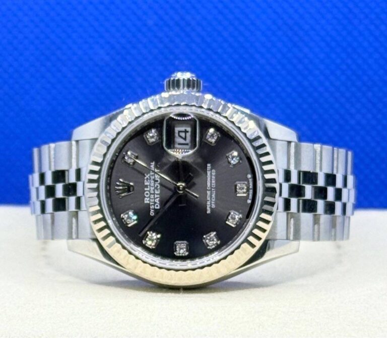 [Unpolished] Pre Owned 02/2022 Rolex 279174 Datejust 28 Dark Grey 10 Points Diamonds Dial Jubilee Bracelet