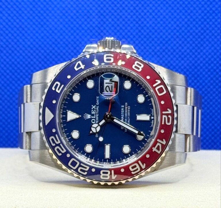 Pre Owned 05/2022 Rolex 126719BLRO GMT Master II Pepsi Blue Dial Full White Gold