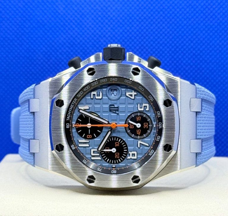 Brand New 11/2025 Audemars Piguet Royal Oak Offshore Chronograph Tiffany Blue “Mega Tapisserie” Dial 26238ST.OO.A340CA.01