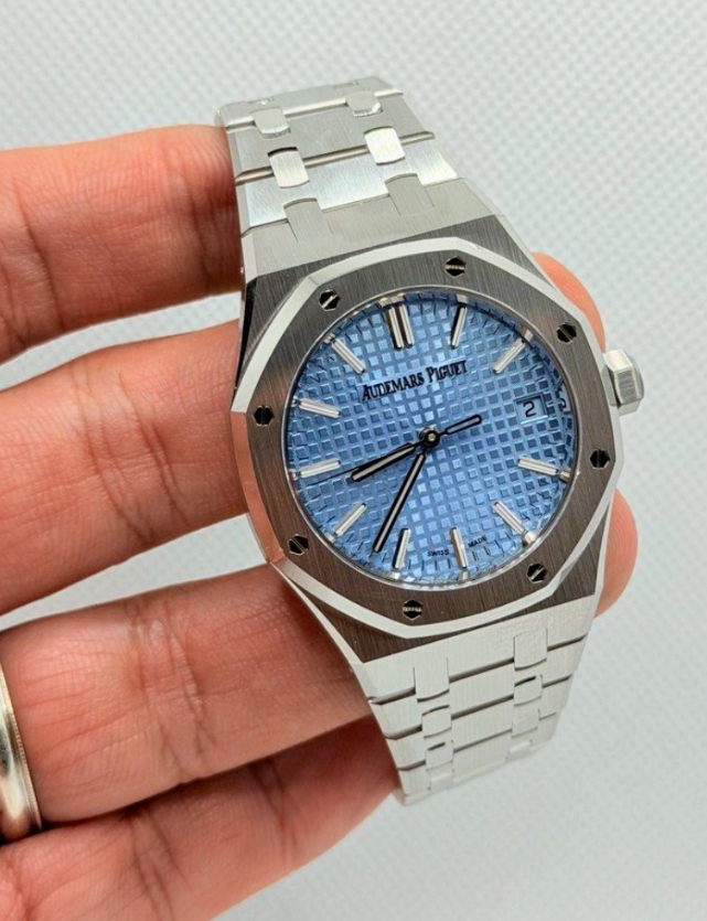 Brand New 07/2026 Audemars Piguet Royal Oak Ice Blue Dial  15550ST.00.1356ST.08  ap 15550  15550ST