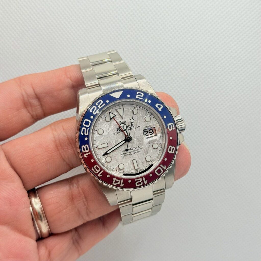 Pre Owned 03/2021 Rolex 126719BLRO GMT Master II Pepsi Meteorite
