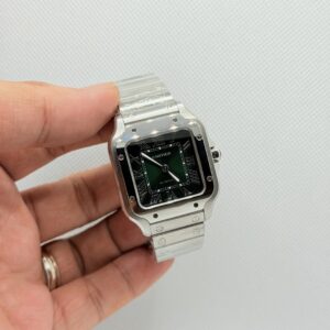 Pre Owned 09/2025 Cartier Santos Medium Model Green Dial WSSA0061