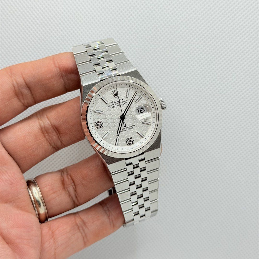 Brand New 09/2026 Rolex 127234 Land Dweller 36 “ Honeycomb Motif Dial “ LD36