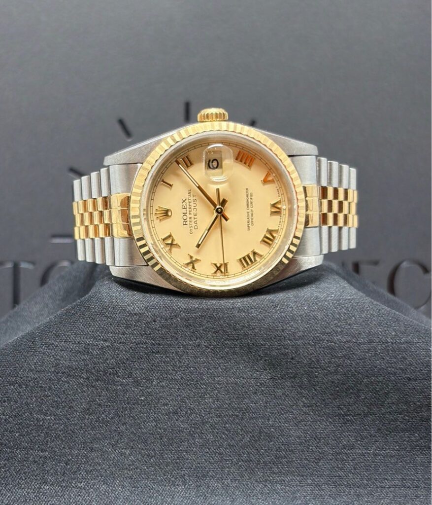 Panna🔥 Rolex 16233 Datejust Half Gold Cream Dial Roman Jubilee 36mm