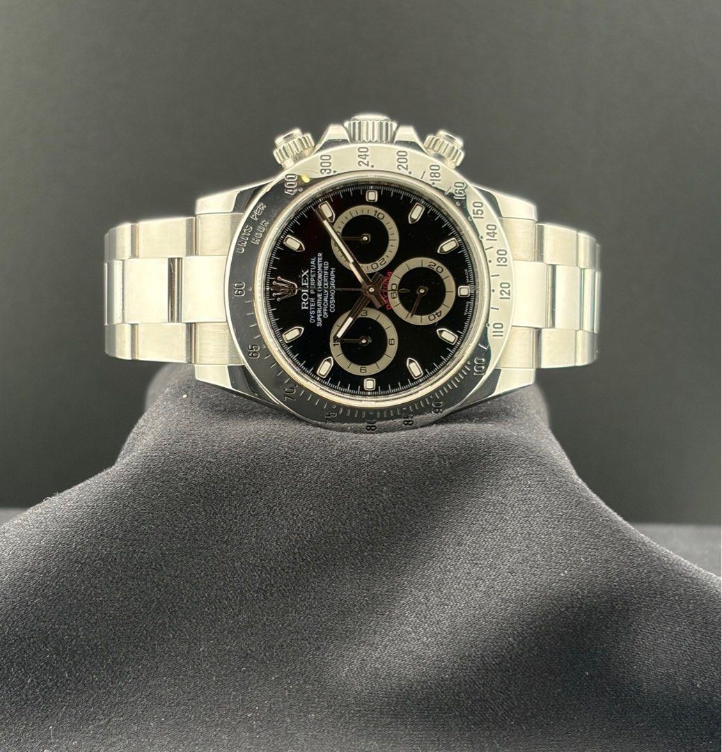 Long Clasp🔥 Rolex 116520 Daytona Chronograph Black Dial 40mm