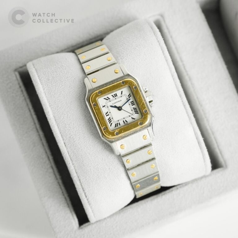 HALF GOLD AUTOMATIC Cartier Santos Carree Two Tone 24mm Automatic