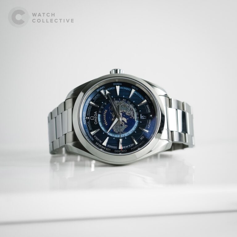 WORLDTIME Omega Seamaster Aqua Terra Blue Dial Steel 43mm Automatic