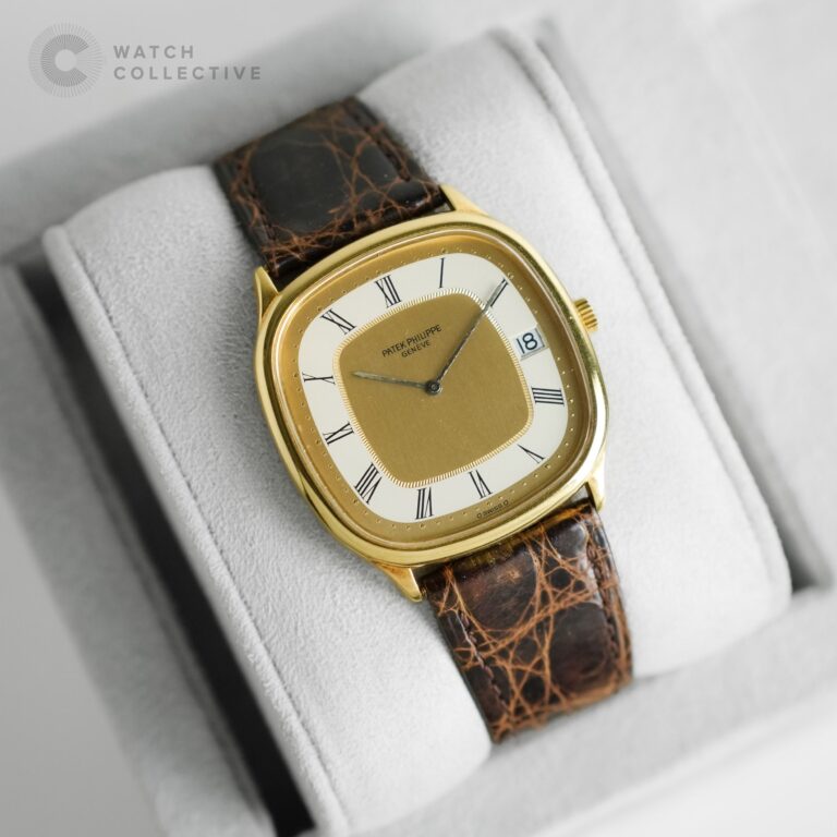 AUTOMATIC JUMBO 🤩 Patek Philippe Golden Ellipse 18k yellow gold leather strap manual 34mm 3874