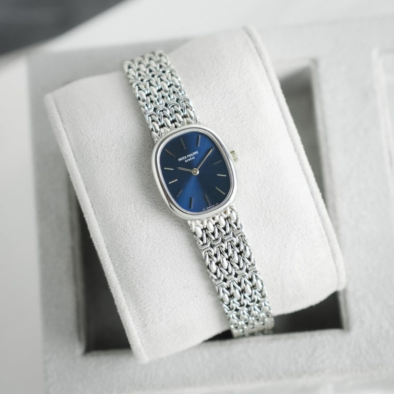 Patek Philippe Golden Ellipse White Gold Blue Dial 20mm
