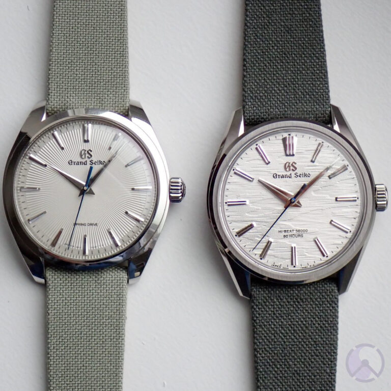 Fine Canvas Watch Strap in Safari Green on Grand Seiko