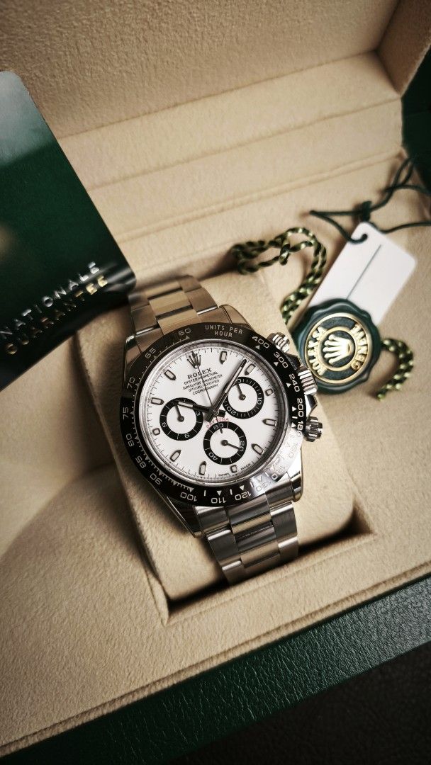 Rolex Daytona 116500 Panda with unused bracelet.