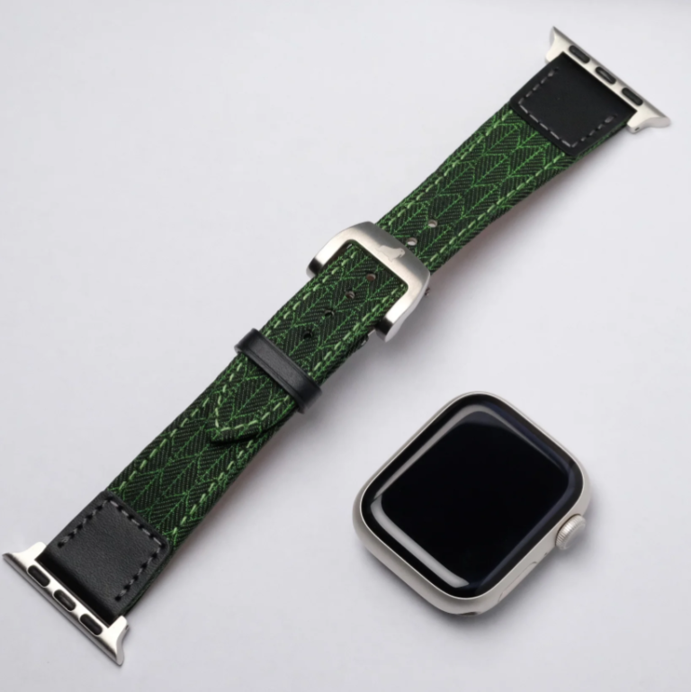 Art Deco Silk Watch Strap on Apple watch