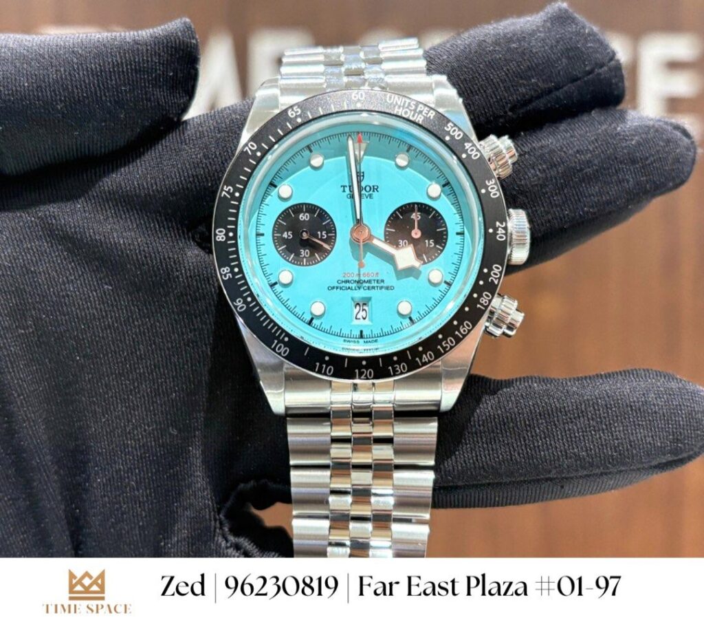 Brand New Unworn Unsize Tudor Sep 2025 Black Bay Chrono Turquoise 79360n Tiffany Flamingo Blue