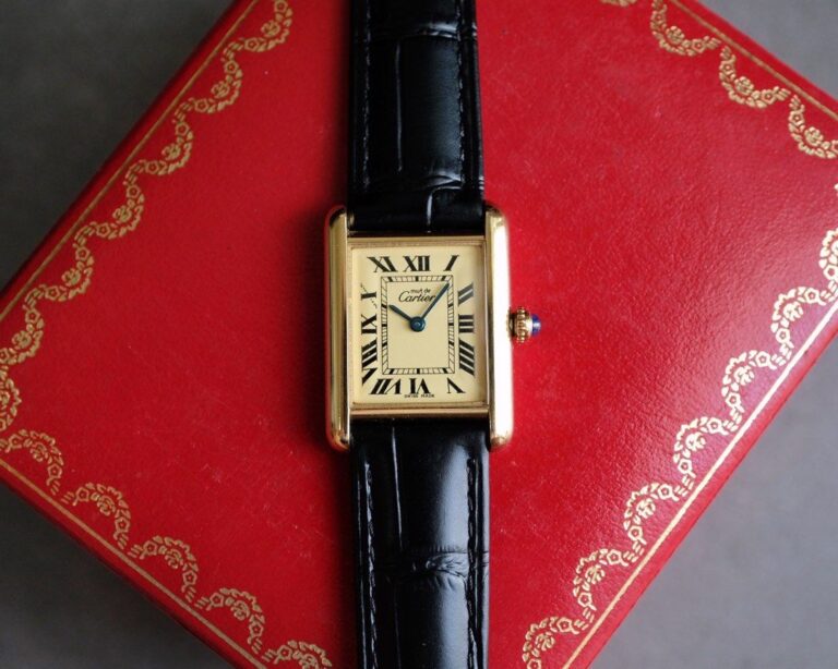 Cheapest! Must de Cartier Tank Vermeil MM Ref. 2415 Yellow Lemon Dial Quartz Movement Cal. 057