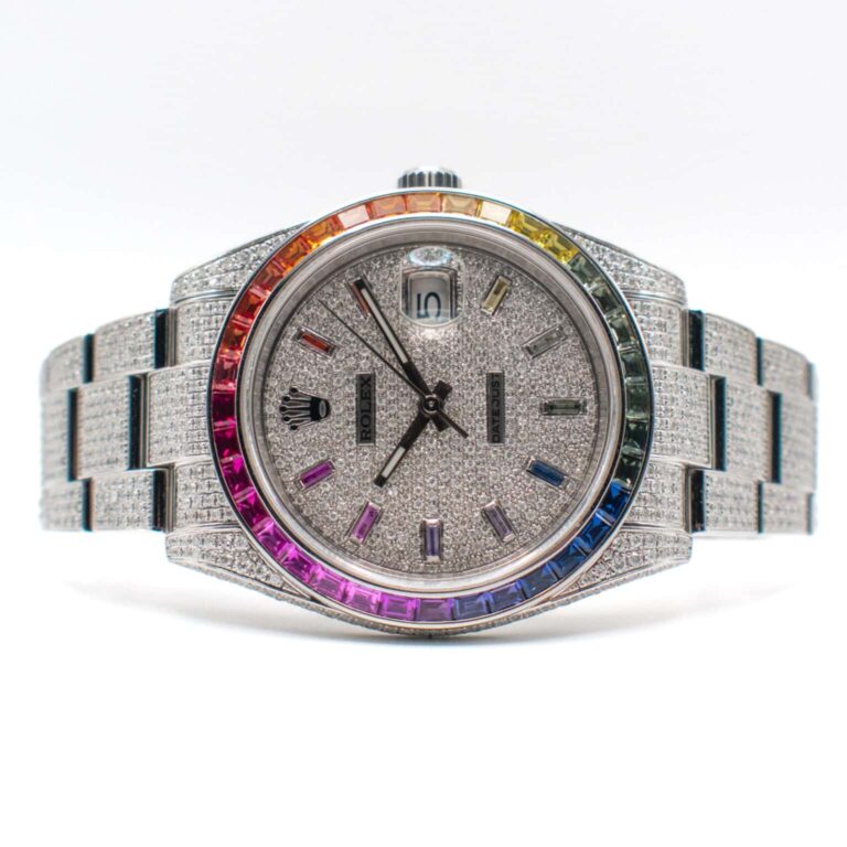 ROLEX DATEJUST 41 REF. 126300 RAINBOW AFTERMARKET DIAMONDS FULL SET