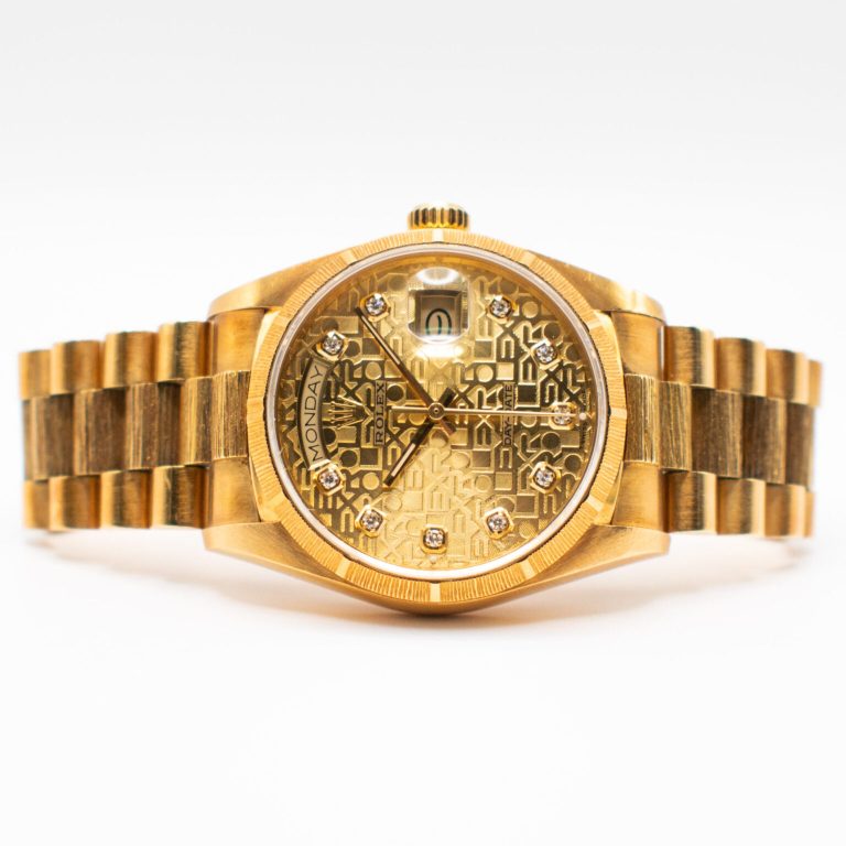 (VINTAGE) ROLEX DAY-DATE 36 REF. 18078 “BARK FINISH” YELLOW GOLD 18K