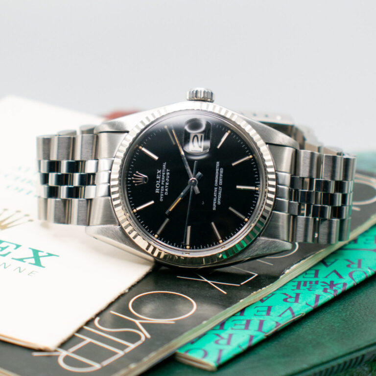 (VINTAGE) ROLEX DATEJUST 36 REF. 16014 BLACK JUBILEE FULL SET