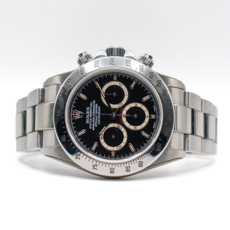(VINTAGE) ROLEX DAYTONA ZENITH REF. 16520 BLACK DIAL FULL SET + ROLEX SERVICE CARD