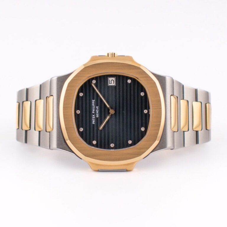 FULL SET Jumbo Patek Philippe Nautilus Ref. 3700 Two Tone Blue Dial