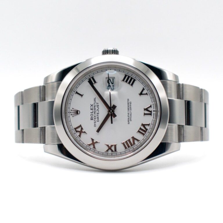 2022 Full Set Rolex Datejust 41 Ref. 126300 Oyster White Romans Dial