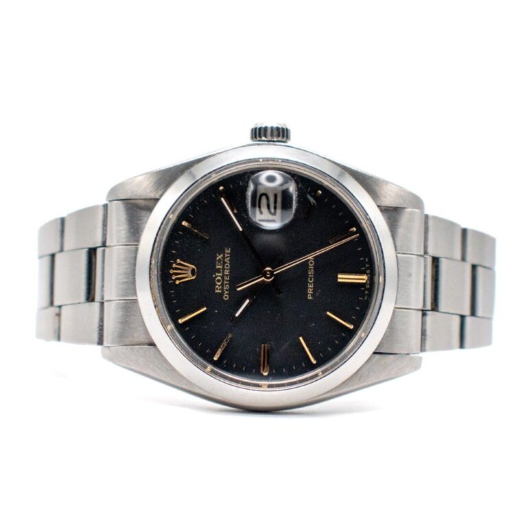 WITH CERT Rolex Oysterdate Precision Ref. 6694 Black Dial