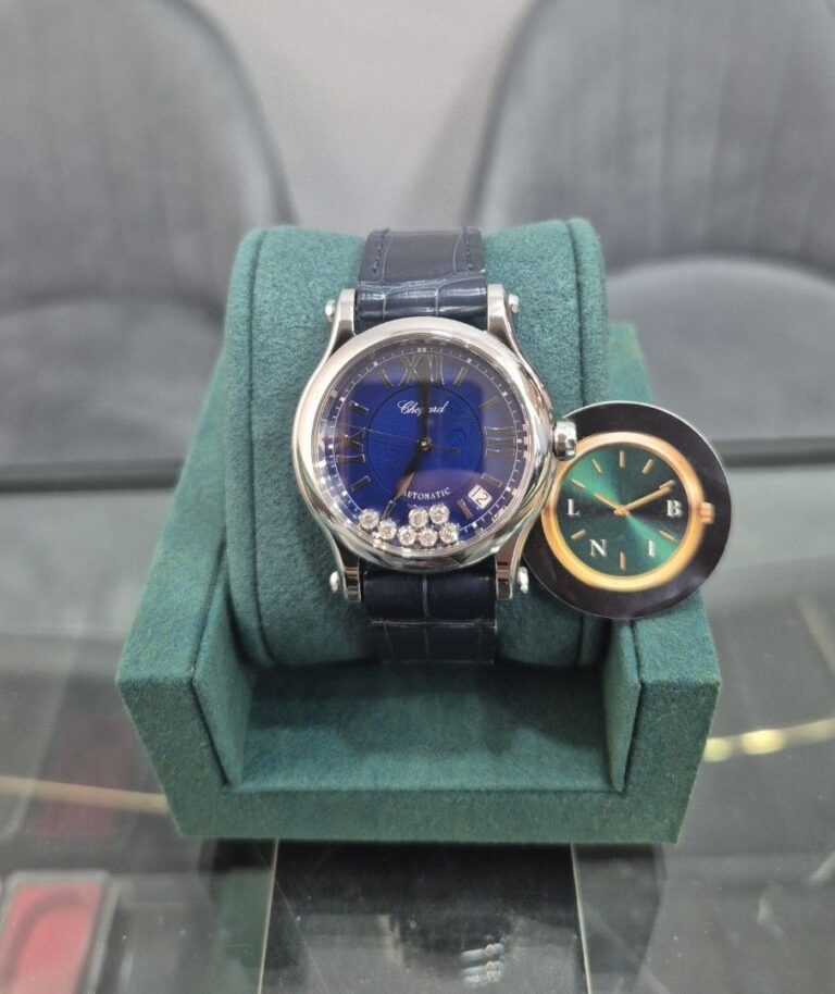 LNIB Late 2021 Chopard Happy Sport 36mm Blue Dial – 278559-3008