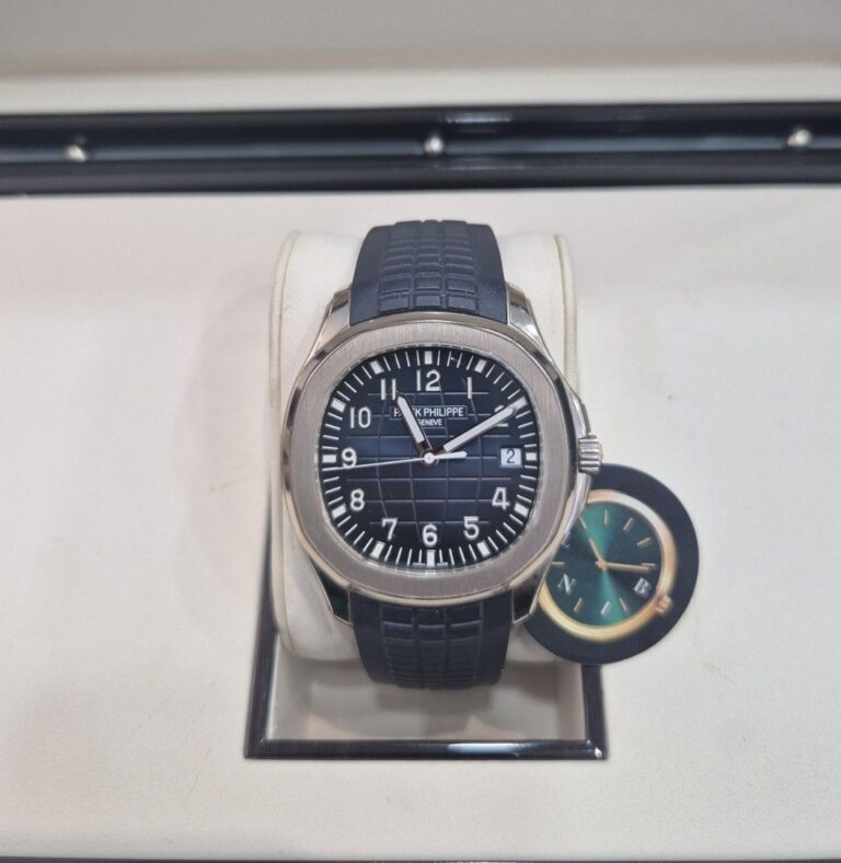 LNIB Dec 2018 Patek Philippe Aquanaut Jumbo White Gold Blue Dial – 5168G