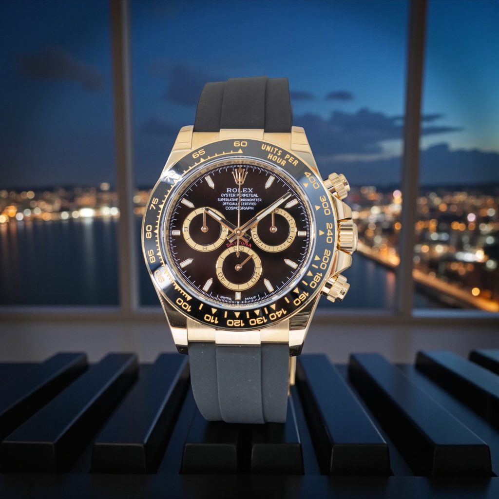 New Rolex Daytona Yellow Gold Oysterflex Black Dial 126518LN