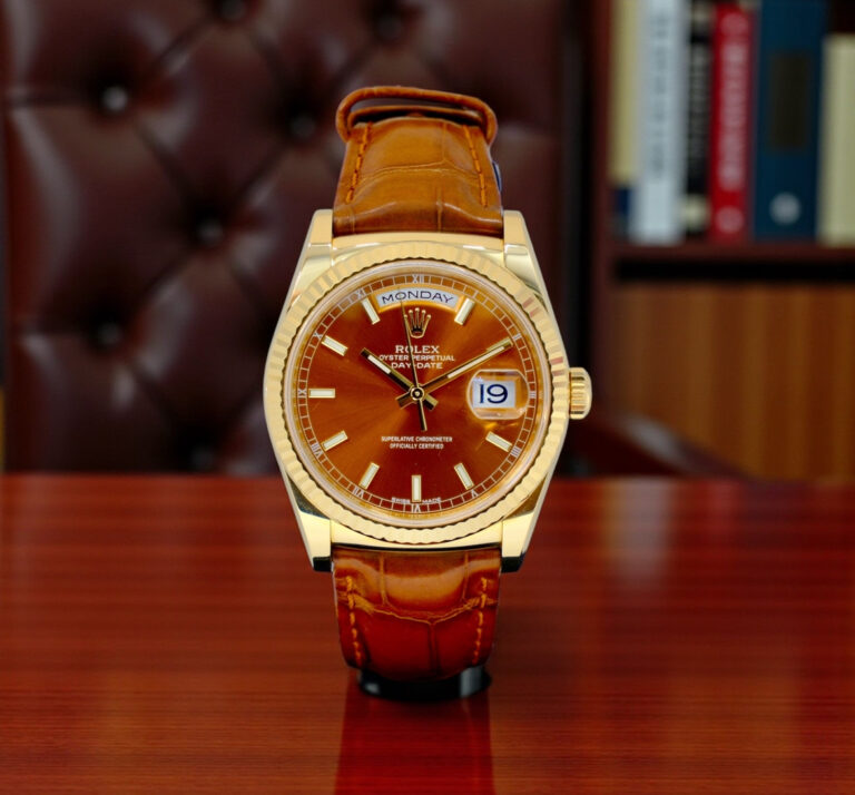 Like New APR 2014 Rolex Day-Date 36 Yellow Gold 118138