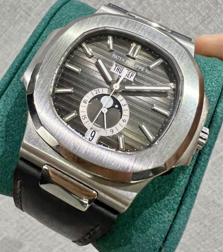Preowned Y2015 Patek Philippe Nautilus Annual Calendar Steel Leather 5726A