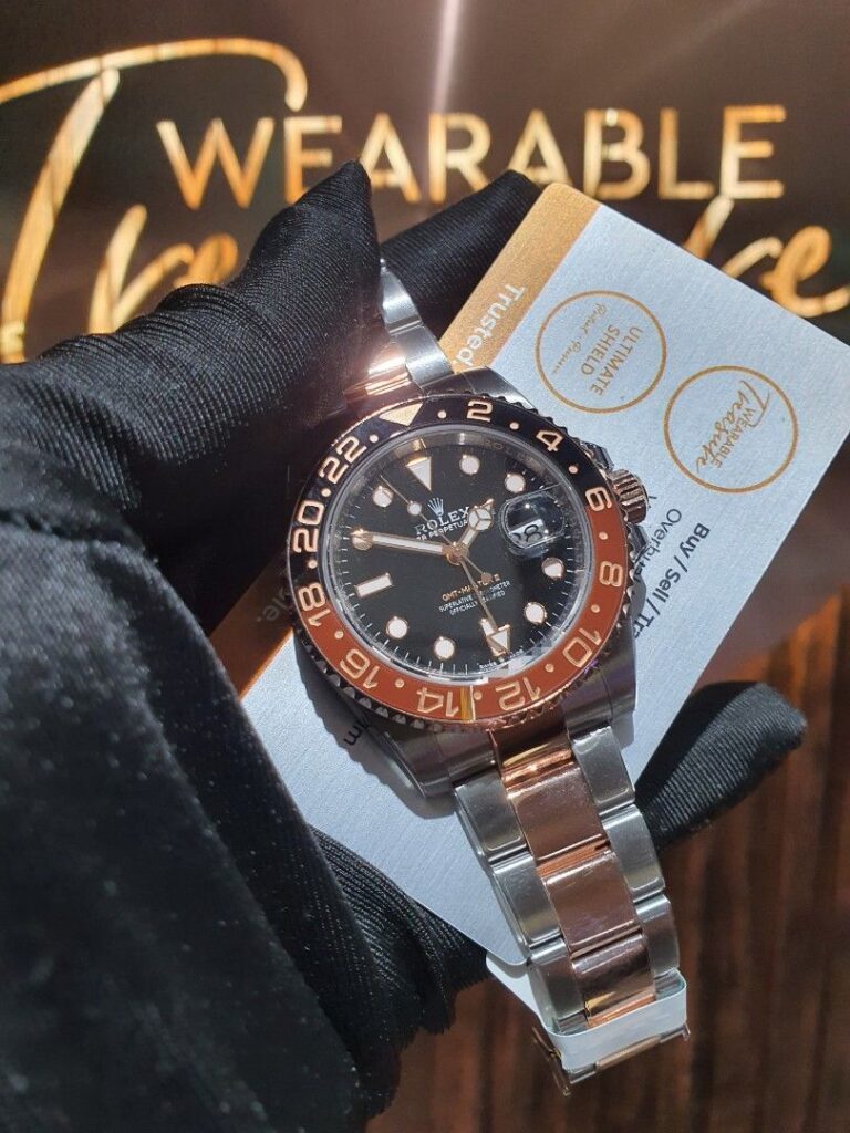 Cheapest Rolex 126711chnr gmt master ii 40mm ceramic rose gold two tone root beer pepsi batman