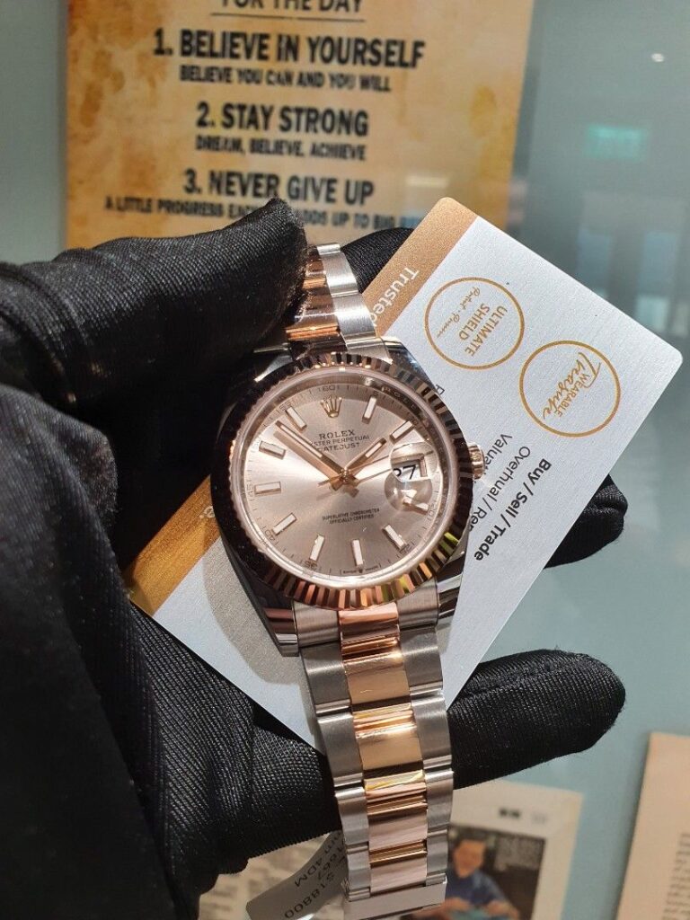 2024 Rolex datejust 41mm 126331 fluted rose gold everose oyster sundust special sunburst pink