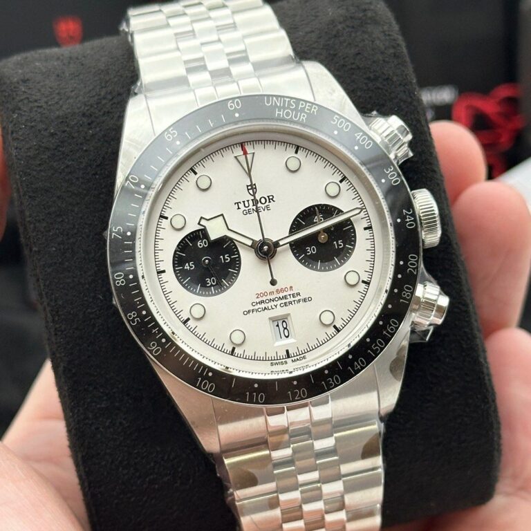 [NEW] Oct 2025 Tudor Black Bay Chrono Panda 79360 79360N Jubilee Bracelet 5 Link Full Set Factory Sticker