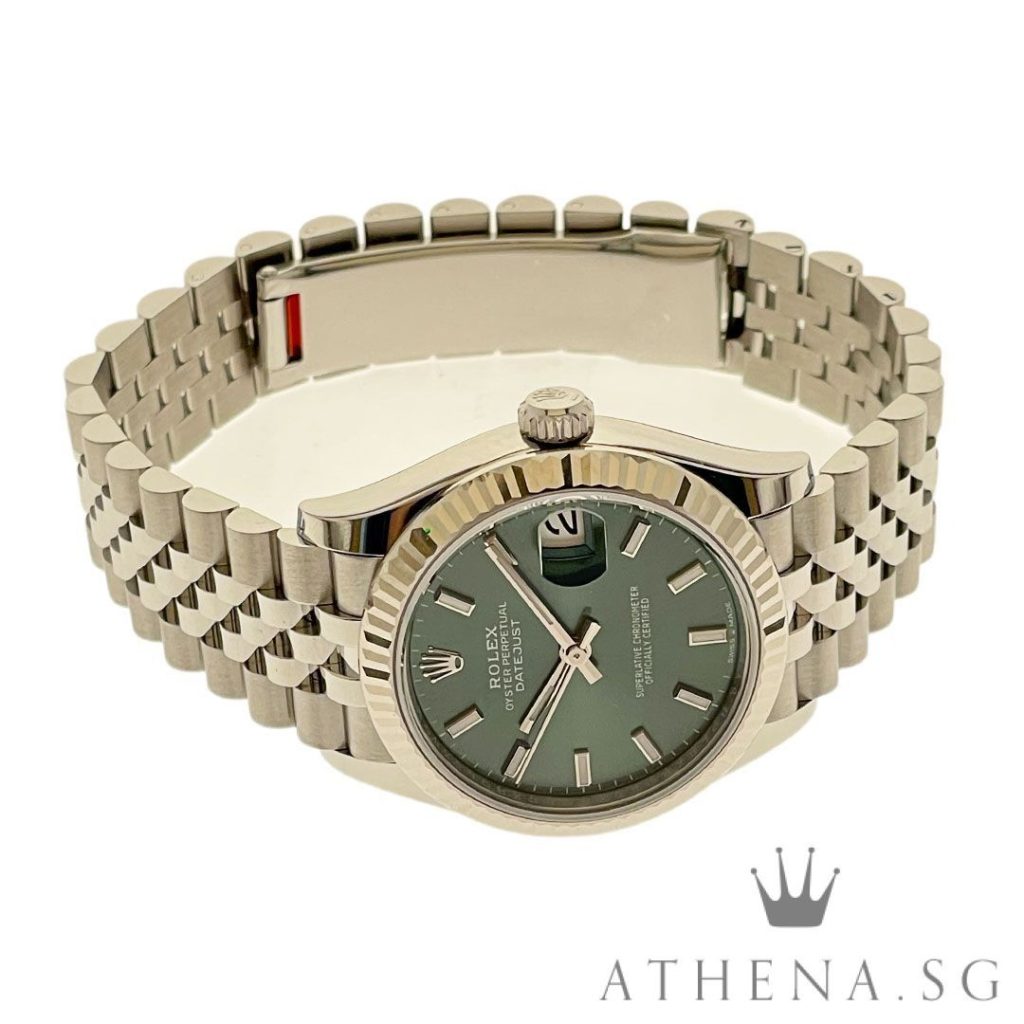 UNWORN!! ROLEX MID-SIZE OYSTER PERPETUAL DATEJUST 31 “AN” SERIES “GREEN INDEX DIAL” WITH BOX & CERT DATED (06/2025) (STILL UNDER AGENT WARRANTY) 278274