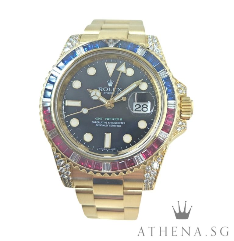 ROLEX 18K YELLOW GOLD OYSTER PERPETUAL GMT-MASTER II “Z” SERIES “SARU” WITH BOX & CERT UNDATED & RSC SERVICE CERT DATED 07/2024 (STILL UNDER ROLEX AGENT WARRANTY) 116758SARU